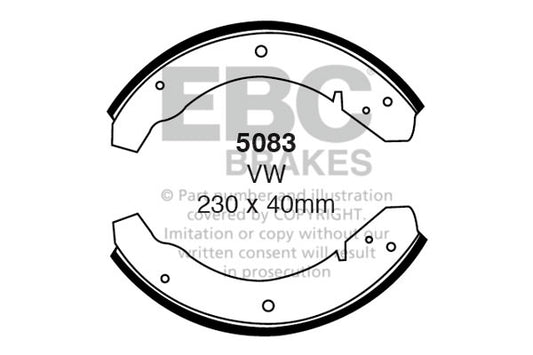 EBC Brake shoe set rear Porsche Volkswagen