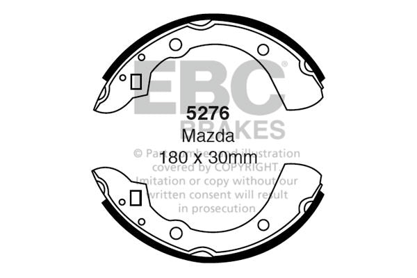 EBC Zestaw szczęk hamulcowych tył Mazda