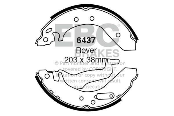 EBC Rear Brake Shoe Set Honda MG Rover