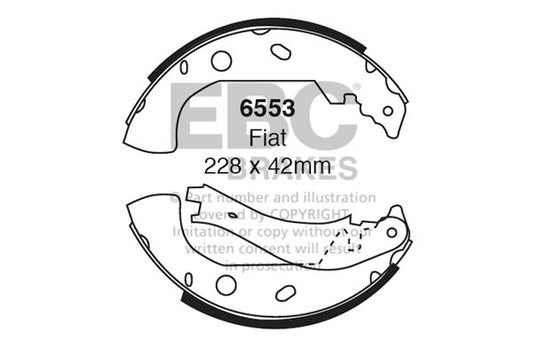 EBC Rear Brake Shoe Set Fiat