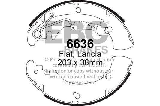 EBC Brake Shoe Set Rear Citroen Fiat Lancia Peugeot