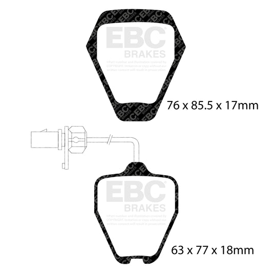 EBC Zestaw klocków hamulcowych REDSTUFF przód Audi 4B0698151C