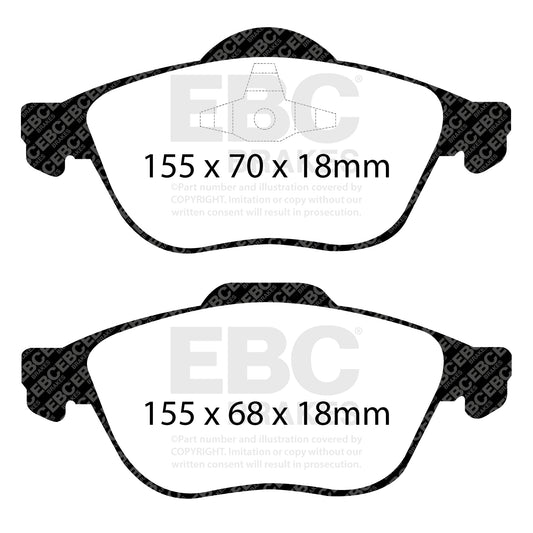 EBC REDSTUFF Front Brake Pad Set Renault