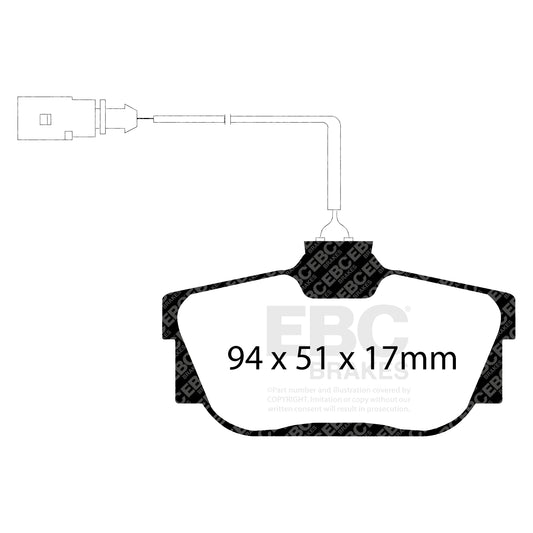 EBC GREENSTUFF Brake Pad Set Rear Ford Seat