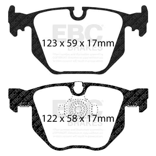 EBC REDSTUFF Brake Pad Set Rear BMW 34216761285