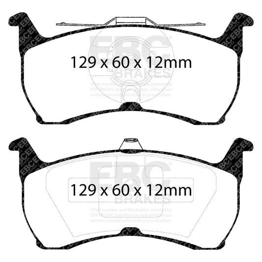 EBC REDSTUFF Rear Brake Pad Set Aston Martin