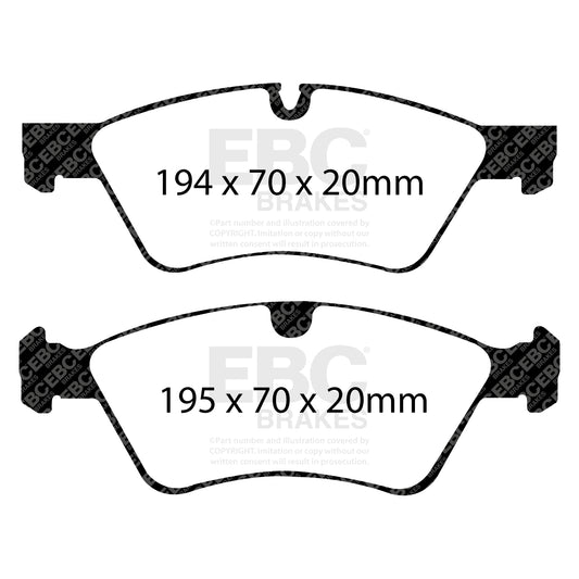 EBC REDSTUFF Front Brake Pad Set Mercedes-Benz 1644200820