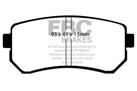 EBC REDSTUFF Rear Brake Pad Set Hyundai Kia