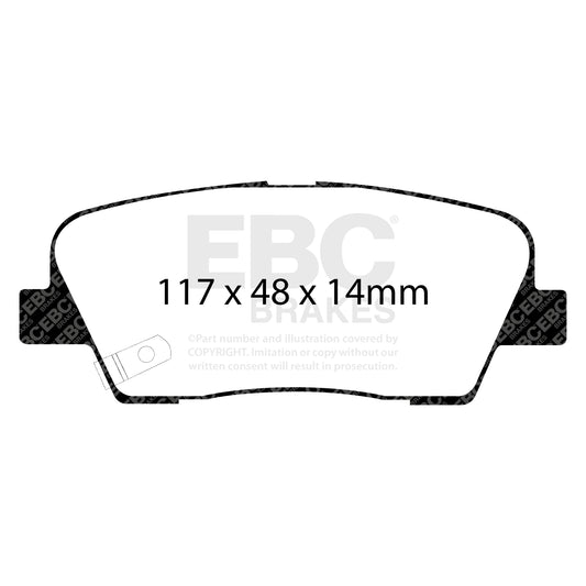 EBC REDSTUFF Rear Brake Pad Set for Hyundai 58302-2JA00 58302-2WA00
