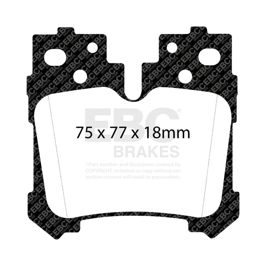 EBC REDSTUFF Rear Brake Pad Set Lexus 044660W010 044660W020