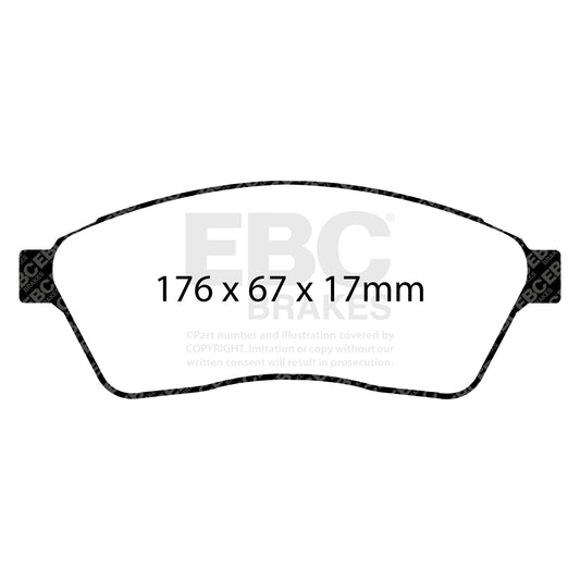 EBC Zestaw klocków hamulcowych GREENSTUFF przód Cadillac Saab 20872587