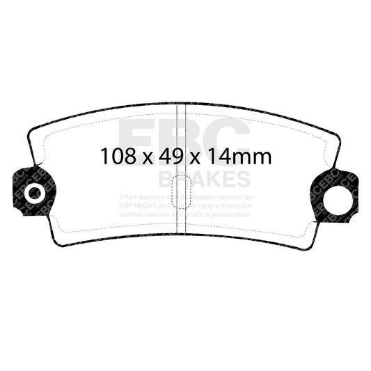 EBC Zestaw klocków hamulcowych GREENSTUFF tył Alpine Lotus Matra Renault