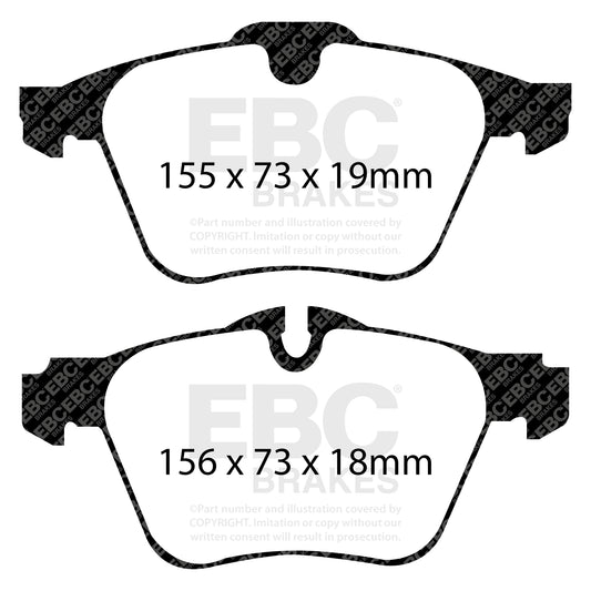 EBC GREENSTUFF Brake Pad Set front Daimler Jaguar C2C27291