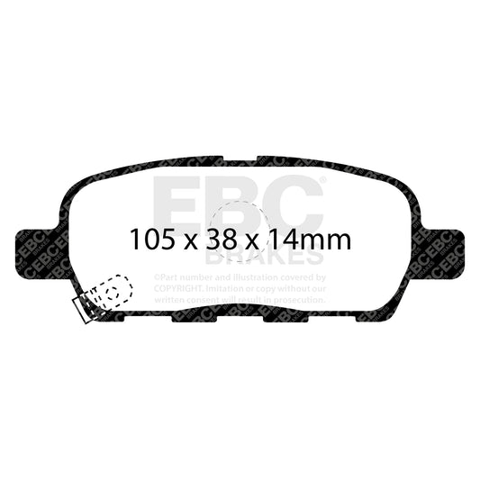 EBC REDSTUFF Brake Pad Kit Rear Infiniti Nissan D4060-EG50C