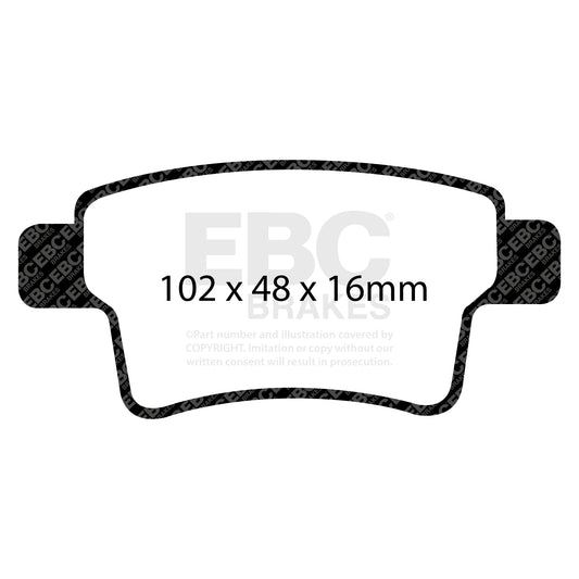 EBC GREENSTUFF Brake Pad Set Rear Citroen 4253.71