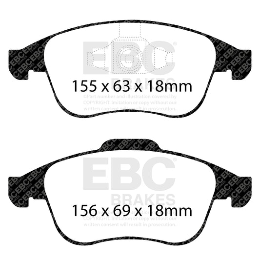 EBC GREENSTUFF Brake Pad Set front Renault 410600011R