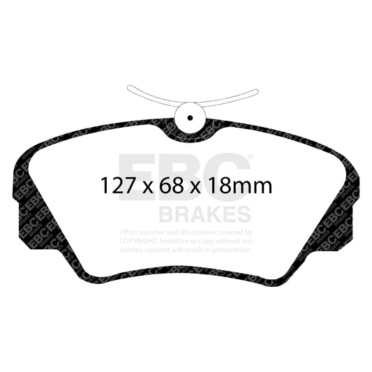 EBC Zestaw klocków hamulcowych GREENSTUFF przód Opel Vauxhall 1605033