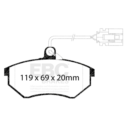 EBC Zestaw klocków hamulcowych GREENSTUFF przód Volkswagen 357698151C