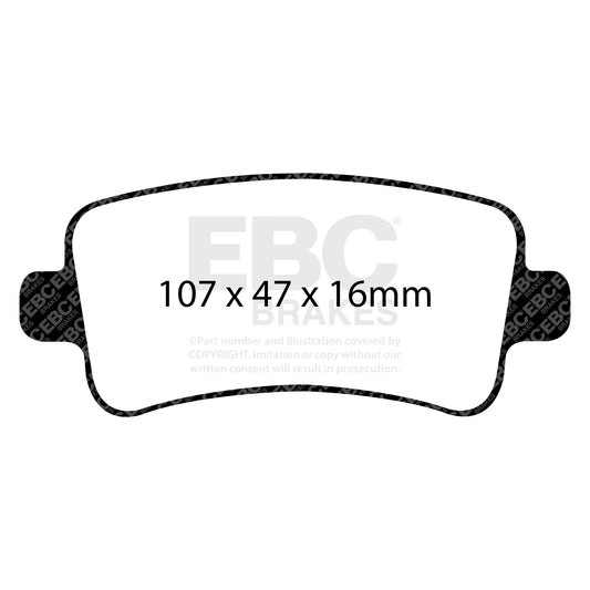 EBC REDSTUFF Rear Brake Pad Set Opel Saab Vauxhall 13237765
