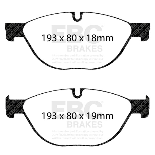 EBC ULTIMAX2 Front Brake Pad Set BMW 34116775322