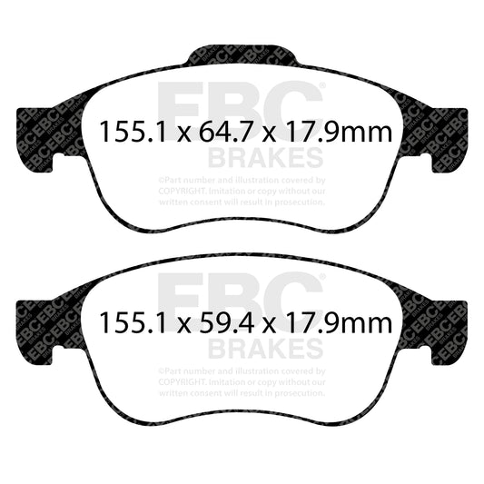 EBC ULTIMAX2 Front Brake Pad Set Dacia Commercial Mitsubishi