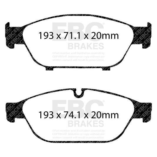 EBC REDSTUFF Front Brake Pad Kit Audi 4G0698151B 4H0698151D