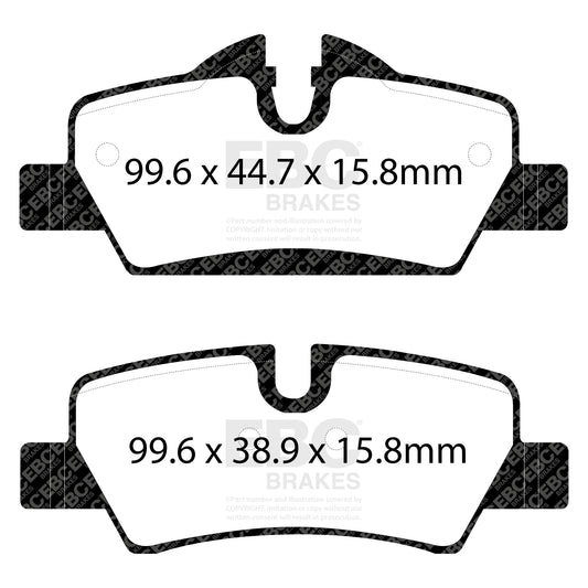 EBC Zestaw klocków hamulcowych ULTIMAX2 tył Mini 34216861641 34216871300