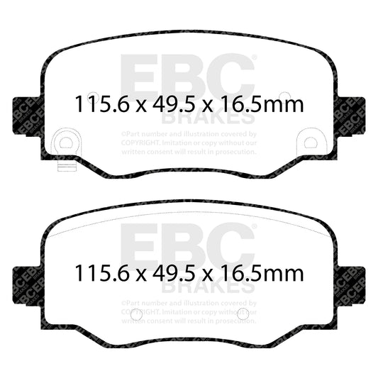 EBC Zestaw klocków hamulcowych ULTIMAX2 tył Abarth Alfa Romeo Fiat Jeep