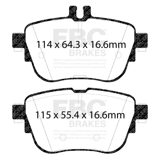 EBC ULTIMAX2 Rear Brake Pad Set Mercedes-Benz 0004206100