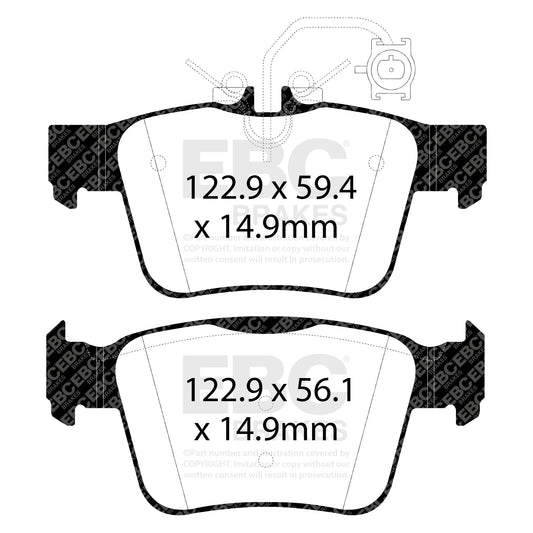 EBC REDSTUFF Rear Brake Pad Set Alfa Romeo Maserati