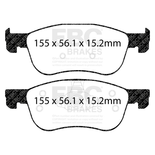 EBC GREENSTUFF Brake Pad Set front Ford 2095060 2095160
