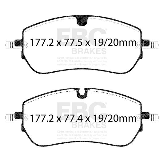 EBC ULTIMAX2 Front Brake Pad Set Jaguar Land Rover