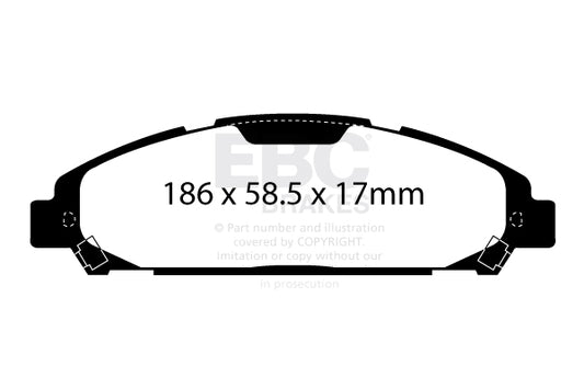EBC Zestaw klocków hamulcowych REDSTUFF przód Ford 5279936 FR3C2001HA