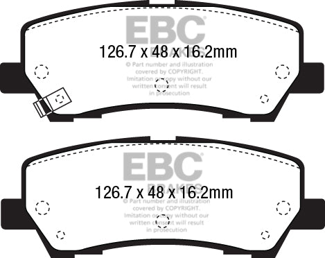 EBC Zestaw klocków hamulcowych YELLOWSTUFF tył Ford