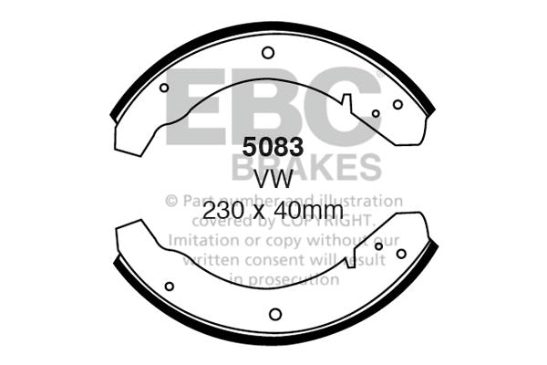 EBC Brake shoe set rear Porsche Volkswagen