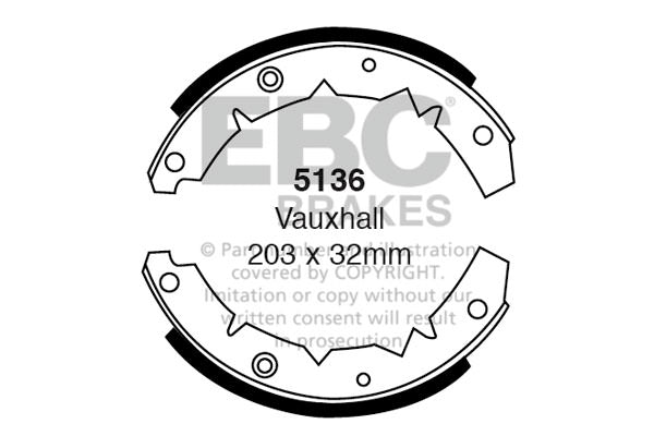 EBC Brake Shoe Set Bedford Vauxhall