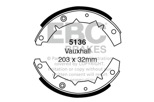 EBC Brake Shoe Set Bedford Vauxhall