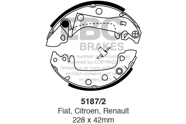 EBC Zestaw szczęk hamulcowych tył Citroen Commercial Fiat Renault Seat