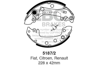 EBC Zestaw szczęk hamulcowych tył Citroen Commercial Fiat Renault Seat