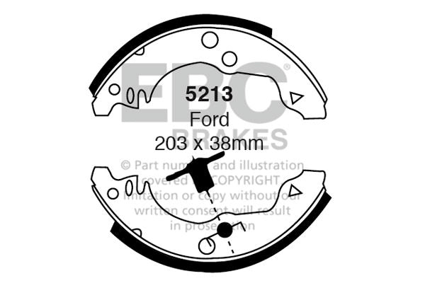 EBC Rear Brake Shoe Set Ford