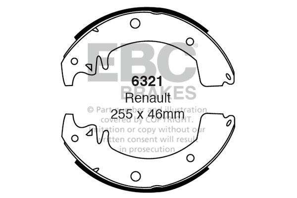 EBC Rear Brake Shoe Set Renault Commercial
