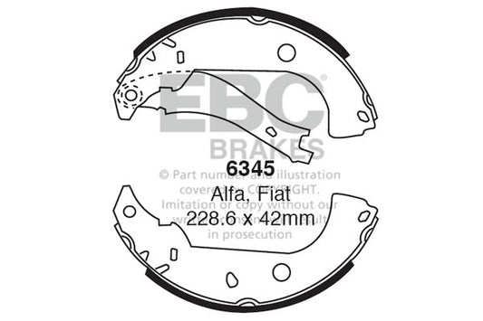 EBC Rear Brake Shoe Kit Alfa Romeo Fiat