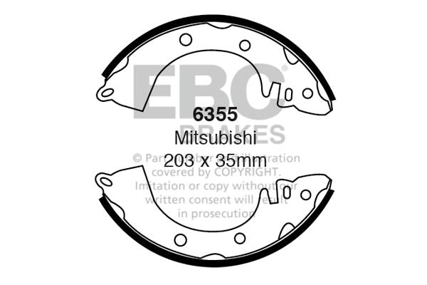 EBC Zestaw szczęk hamulcowych tył Mitsubishi