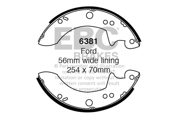 EBC Brake Shoe Set Rear Ford Commercial