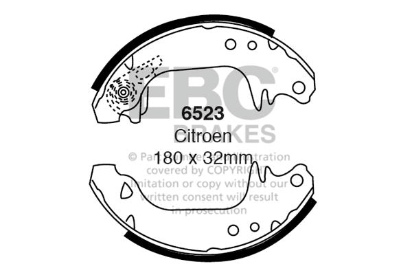 EBC Rear Brake Shoe Set Citroen