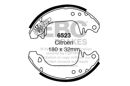 EBC Rear Brake Shoe Set Citroen