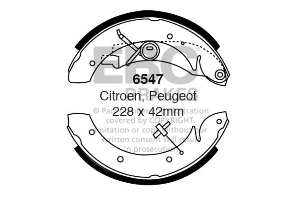 EBC Brake Shoe Set Rear Citroen Peugeot