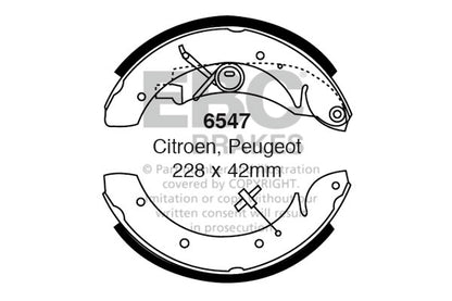 EBC Brake Shoe Set Rear Citroen Peugeot