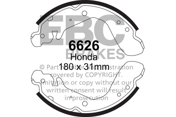 EBC Rear Brake Shoe Set Honda