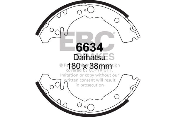 EBC Zestaw szczęk hamulcowych tył Daihatsu